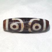 Vintage old himalayan indo tibetan 3 eyes agate beads unique pattern