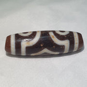 Vintage old himalayan indo tibetan 3 eyes agate beads unique pattern