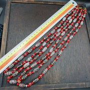 Vintage venerano art fancy feather venetian whiteheart 6mm beads necklace