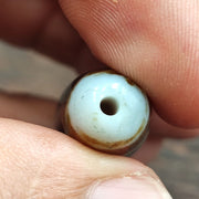 Rusted antique himalayan indo tibetan white agate dzi bead amulet  #3-6