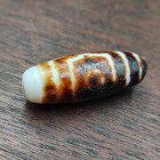 Rusted antique himalayan indo tibetan white agate dzi bead amulet  #3-5