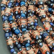 Vintage Millefiori Aventurine Glass Bead Necklace - 22 Inches