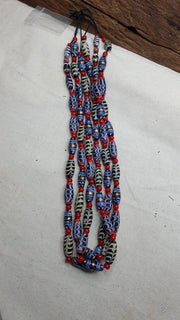 Vintage venerano art fancy feather venetian style whiteheart beads necklace