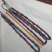 Vintage venerano art fancy feather venetian style whiteheart beads necklace