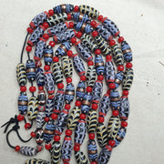 Vintage venerano art fancy feather venetian style whiteheart beads necklace