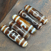 Lot 5 tibetan unique patterns eyes agate stone dzi bead amulet l5p