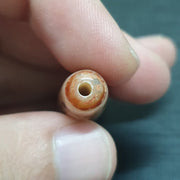 Rusted vintage old himalayan indo tibetan 9 eyes agate bead unique pattern