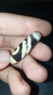 Himalayan Agate Dzi Bead: Indo Tibetan 2-Eye Amulet