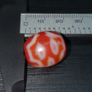 Himalayan Indo Tibetan Red Agate Dzi Amulet Bead