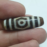Vintage old himalayan indo tibetan 3 eyes agate beads unique pattern