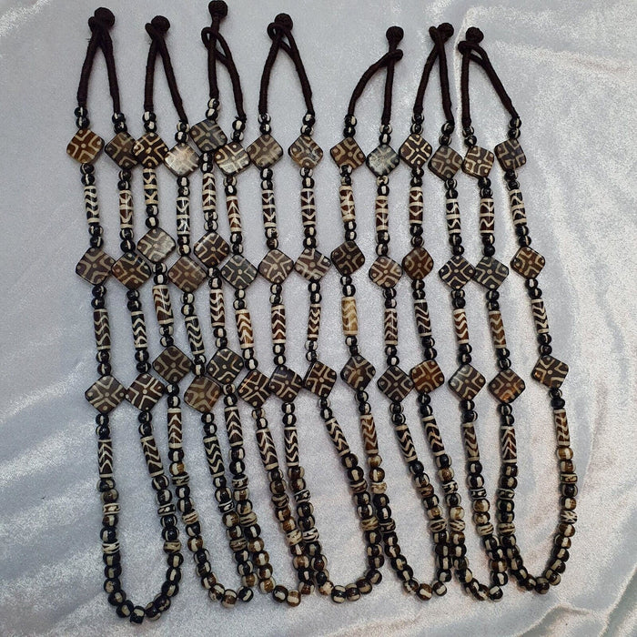 Nepalese tibetan indian yak bone pyu pumtek style beads necklace