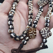 Nepalese tibetan indian yak bone pyu pumtek style beads necklace