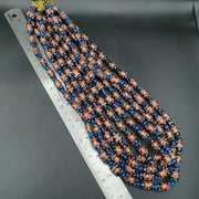 Vintage Millefiori Aventurine Glass Bead Necklace - 22 Inches