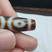 Vintage indo tibetan 3 eyes rare patterns dzi chung agate amulet bead 48.9mm