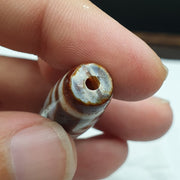 Vintage indo tibetan 3 eyes rare patterns dzi chung agate amulet bead 48.9mm