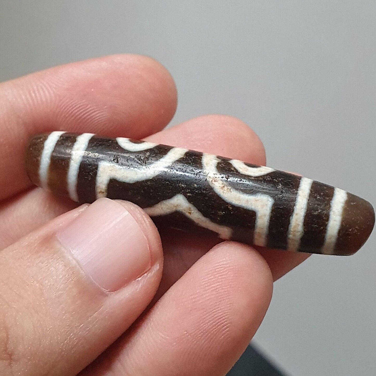 Vintage Tibetan Agate Dzi Bead Amulet - 4 Eye