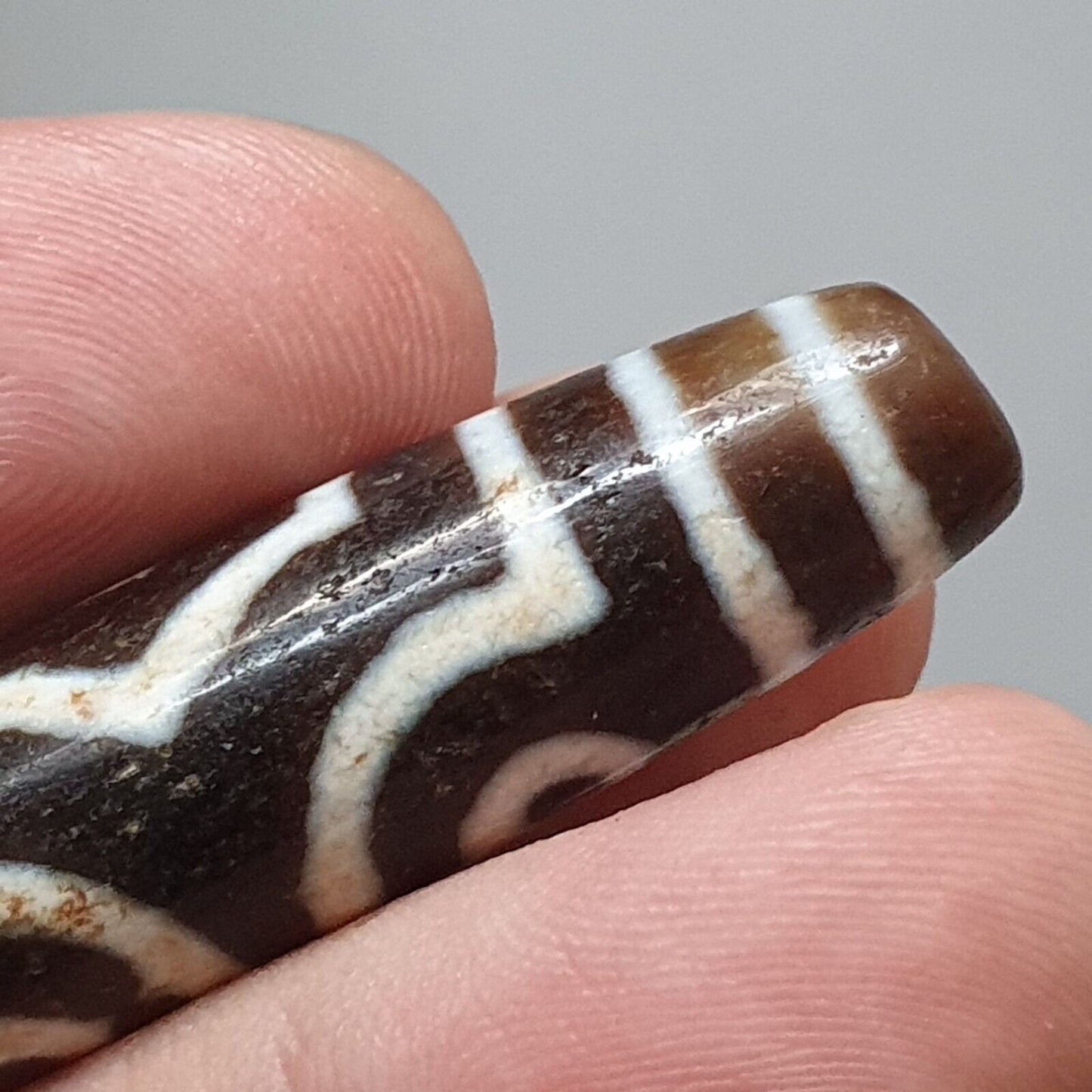 Vintage Tibetan Agate Dzi Bead Amulet - 4 Eye