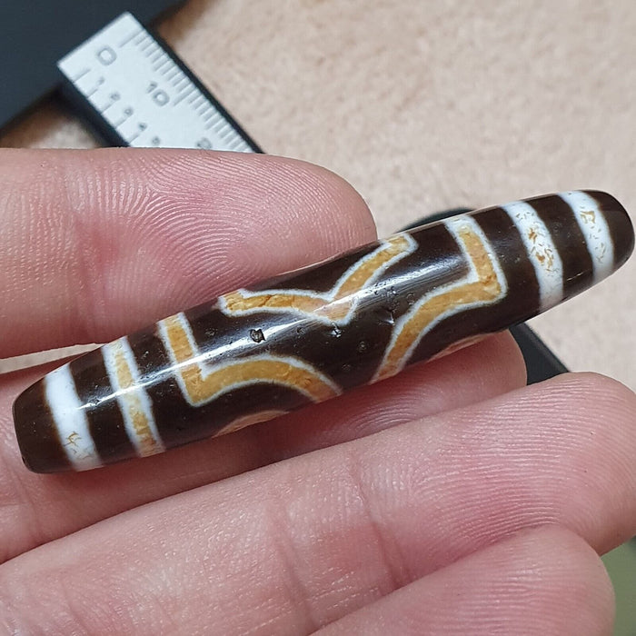 3 eyes bead tibetan dzi bead old amulet agate stone