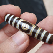 3 eyes bead tibetan dzi bead old amulet agate stone