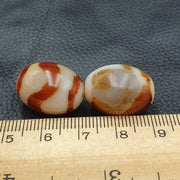 himalayan indo tibetan rare patterns dzi amulet bead lot 2 beads