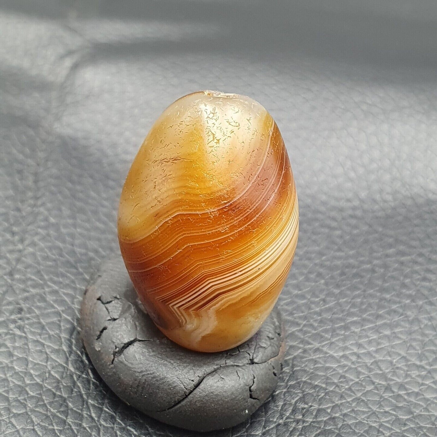 Ancient Suleimani Yellow Agate Bead: Rare Himalayan Amulet