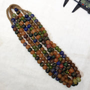 Vintage Trade Candy, Multi-Color Beaded Necklace | Glass Beads | 14-16mm Full Strand, Collector Piece