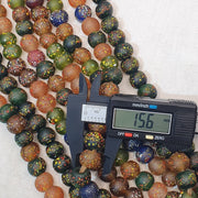 Vintage Trade Candy, Multi-Color Beaded Necklace | Glass Beads | 14-16mm Full Strand, Collector Piece