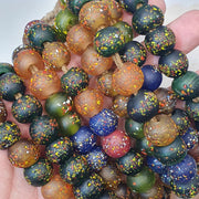 Vintage Trade Candy, Multi-Color Beaded Necklace | Glass Beads | 14-16mm Full Strand, Collector Piece