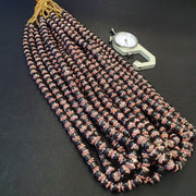 Vintage venetian style beads old african black chevron beads 9-9.5mm long strand
