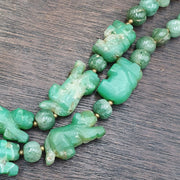 Vintage chinese tibetan jade carving jade animals melon shape necklaces
