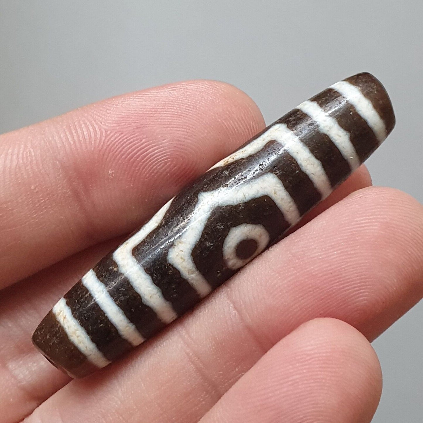 Vintage Tibetan Agate Dzi Bead Amulet - 4 Eye