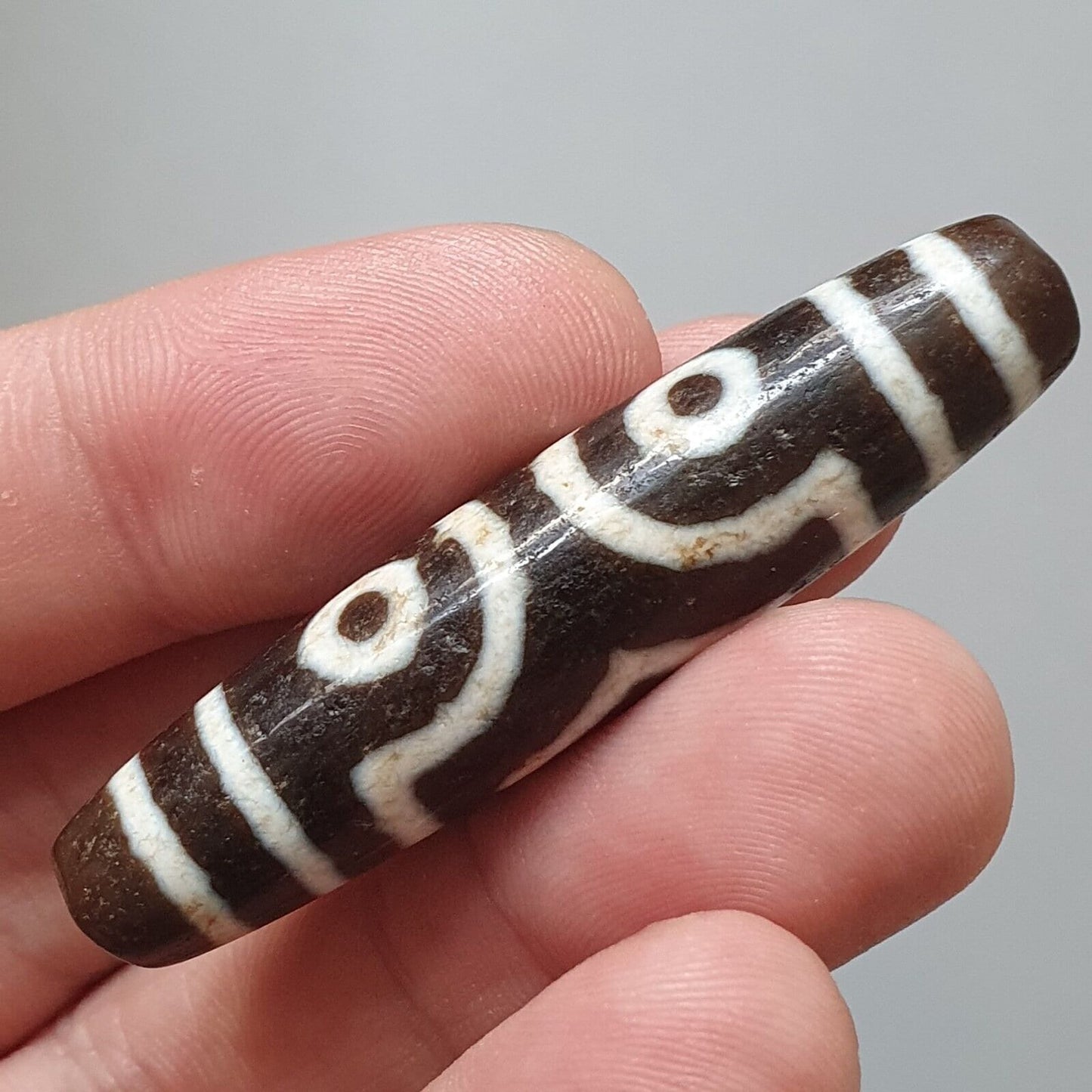 Vintage Tibetan Agate Dzi Bead Amulet - 4 Eye