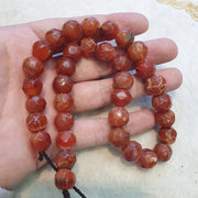 Vintage himalayan tibetan carnelian agate faceted cut beads necklaces #13