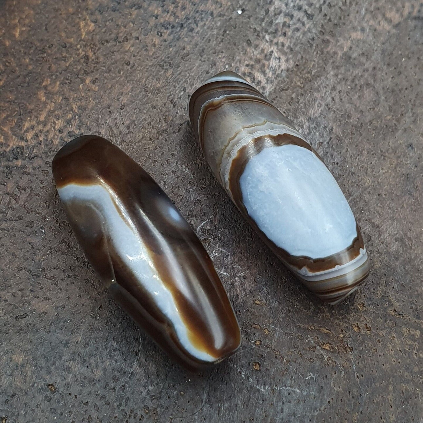 Himalayan Soleimani Agate Beads: Vintage Crystal Eye Agate Lot