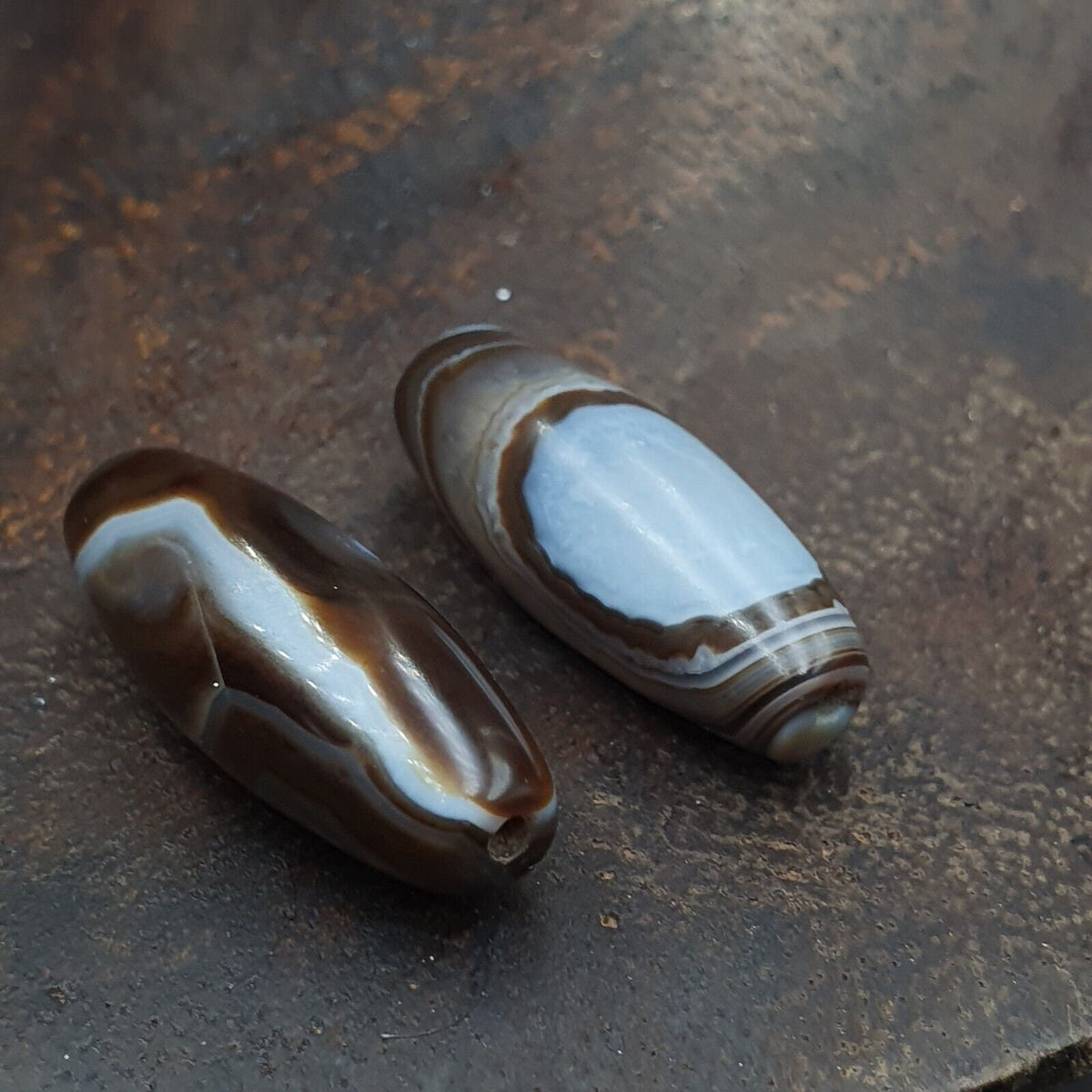 Himalayan Soleimani Agate Beads: Vintage Crystal Eye Agate Lot