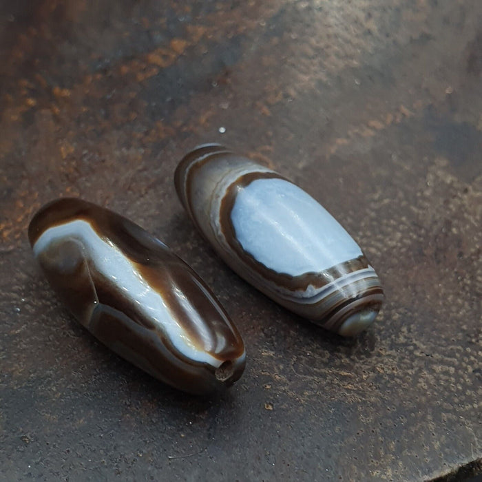 Himalayan Soleimani Agate Beads: Vintage Crystal Eye Agate Lot