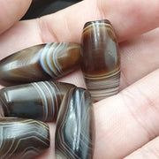 Himalayan Eye Agate Beads Lot, Indo Tibetan Soleimani Design, Black Necklace Pendant, Antique Collectible