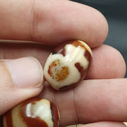 himalayan indo tibetan rare patterns dzi amulet bead lot 2 beads