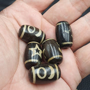 Himalayan indo tibetan rare patterns dzi amulet bead lot 5 beads