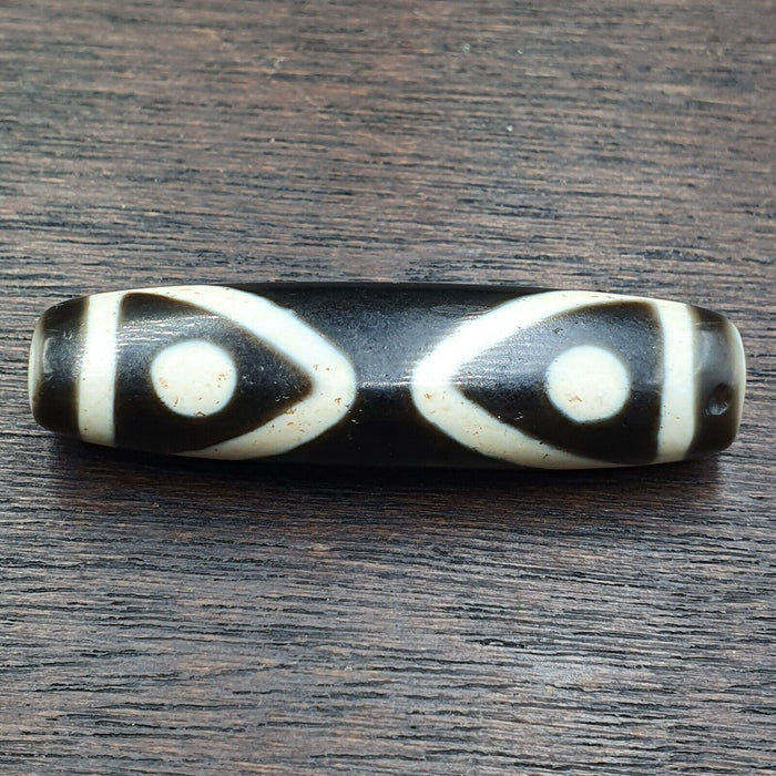 Tibetan nepalese himalayan old dzi unique 3 eye bead amulet