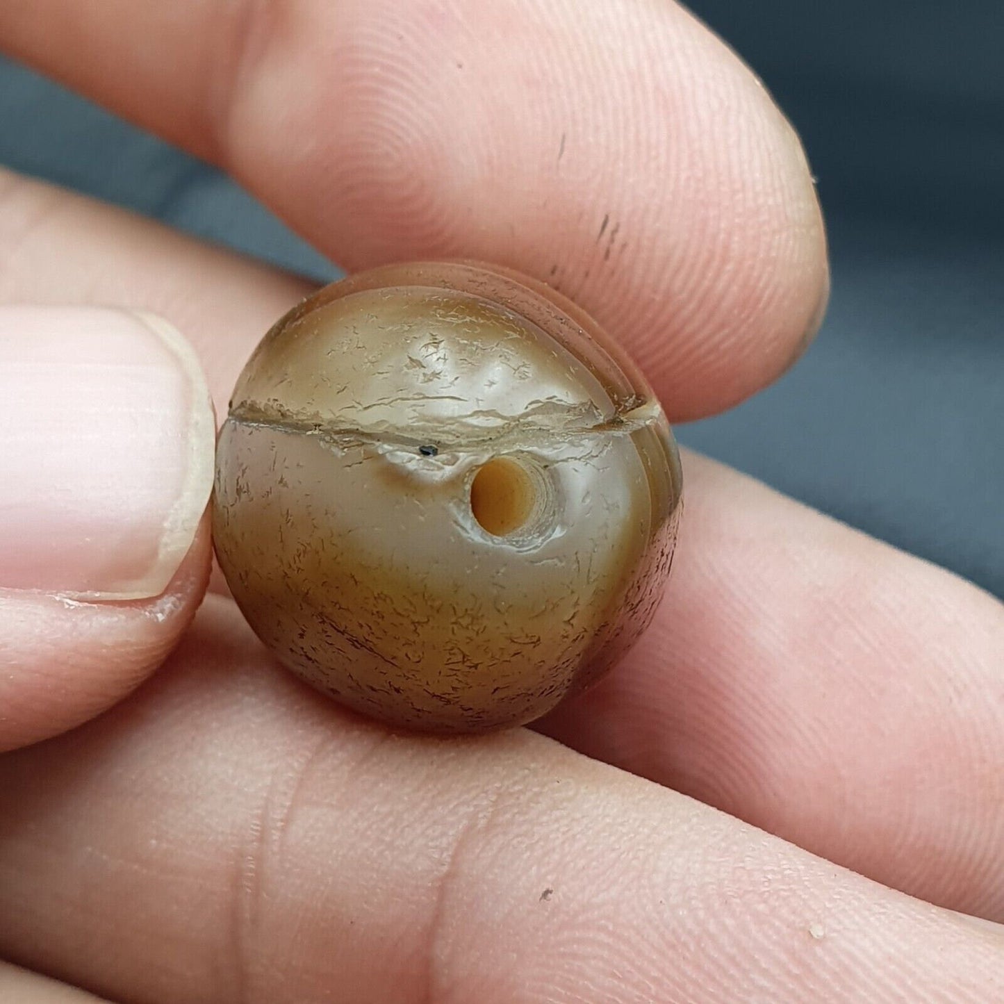 Ancient Suleimani Yellow Agate Bead: Rare Himalayan Amulet