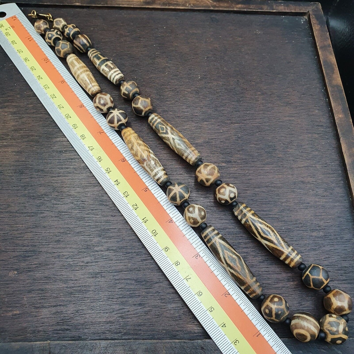 South asian burmese antique trade pumtek petrified wood beads 20th ce