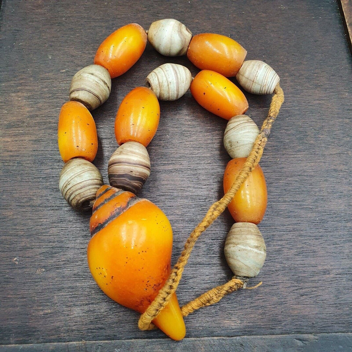 Moroccan berber handcrafted resin amber vintage jewelry african necklace
