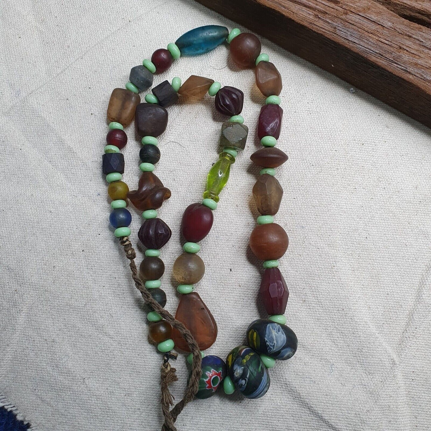 Handmade Antique Style African Glass Bead Strand