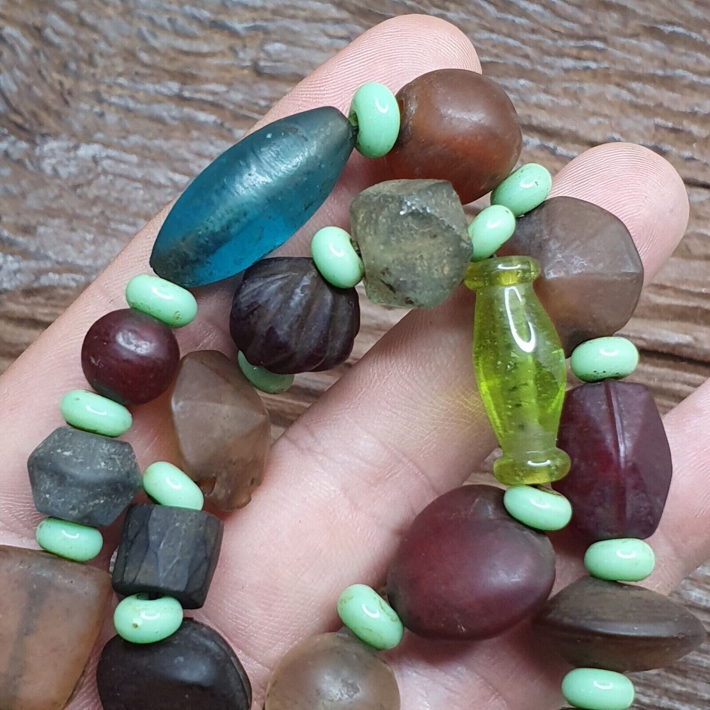 Handmade Antique Style African Glass Bead Strand
