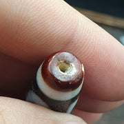 Vintage indo tibetan 2 eyes rare patterns dzi chung agate amulet bead