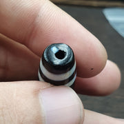Vintage indo tibetan 2 eyes rare patterns dzi agate amulet bead 2y1