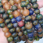 Vintage Trade Candy, Multi-Color Beaded Necklace | Glass Beads | 14-16mm Full Strand, Collector Piece