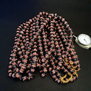 Vintage venetian style beads old african black chevron beads 9-9.5mm long strand