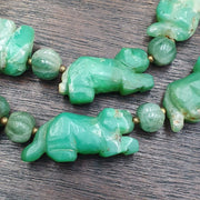 Vintage chinese tibetan jade carving jade animals melon shape necklaces